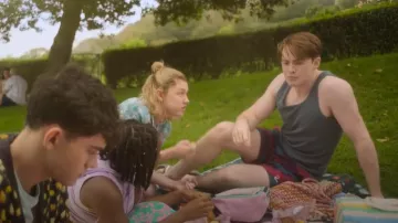 Parra Mountain Waves Swim Shorts worn by Nick Nelson (Kit Connor) as seen in Heartstopper (S03E01)