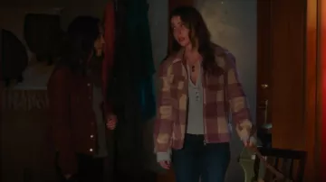 We The Free Follow Me Suede Shirt Jacket In Tan worn by Dr. Mika Yasuda (Midori Francis) as seen in Grey's Anatomy (S21E02)