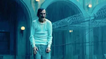 Joaquin Phoenix wears White Long Sleeve Top to portray Arthur Fleck in Joker: Folie à Deux movie