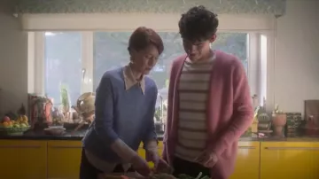 All Saints Renn Cardigan worn by Charlie Spring (Joe Locke) as seen in Heartstopper (S03E07)