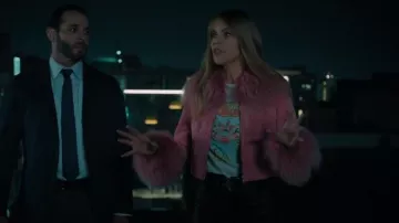 Nasty Gal Premium Suede Shearling Jacket worn by Morgan (Kaitlin Olson) as seen in High Potential (S01E02)