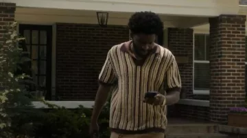 Polo en tricot texturé Zara porté par Tyson (Jay Will) comme on le voit dans Tulsa King (S02E04)