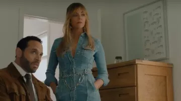 Good American Fit For Success Denim Jumpsuit worn by Morgan (Kaitlin Olson) as seen in High Potential (S01E03)
