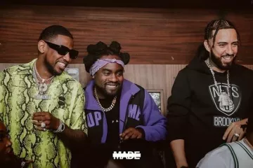 Chaqueta Supreme x The North Face Purple Denali Fleece que usó Wale en la cuenta de Instagram @myfabolouslife