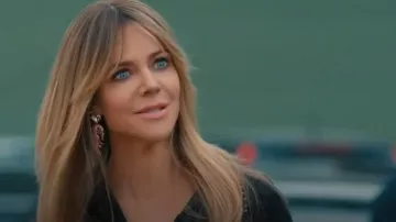 Nasty Gal Diamante Shrimp Heart Jewel Drop Earrings worn by Morgan (Kaitlin Olson) as seen in High Potential (S01E03)