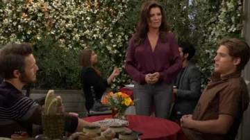 Zara Floral Embroidered Shirt worn by  Will Spencer (Crew Morrow) as seen in The Bold and the Beautiful on  October 7, 2024