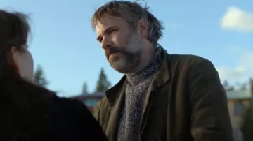 Superdry 90s Roll Neck Jumper worn by Karl Alberg (Rossif Sutherland) as seen in Murder in a Small Town (S01E02)