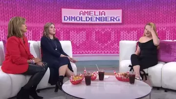 Malone Souliers Blythe 80MM Leather Mules worn by Amelia Dimoldenberg as seen in Today with Hoda & Jenna on October 8, 2024