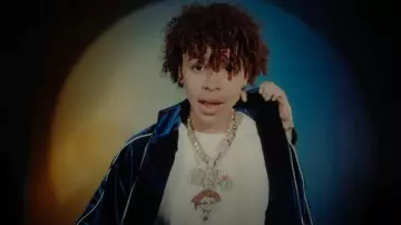 Awake NY Navy Velour A Star Track Jacket worn by Luh Tyler in Luh Tyler - Been Working [Official Music Video]