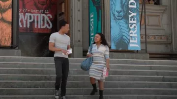 Simkhai Solana Stripe Rib-Knit Polo Minidress worn by Janine Teagues (Quinta Brunson) as seen in Abbott Elementary (S04E01)