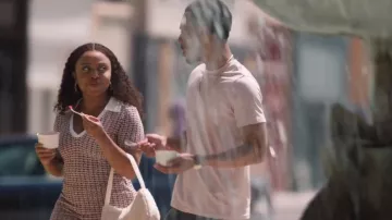 Zara Jacquard Polo Shirt In Burgund worn by Janine Teagues (Quinta Brunson) as seen in Abbott Elementary (S04E01)