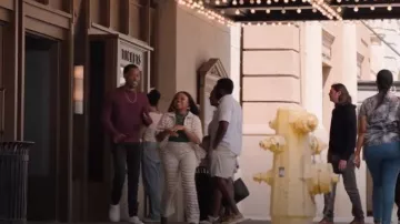 Topshop Stripe Wide Leg Pants In Neutral worn by Janine Teagues (Quinta Brunson) as seen in Abbott Elementary (S04E01)
