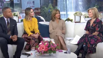 La DoubleJ Edition 34 Milano Jacquard Midi-Skirt portée par Savannah Guthrie comme on le voit dans Today le 10 octobre 2024