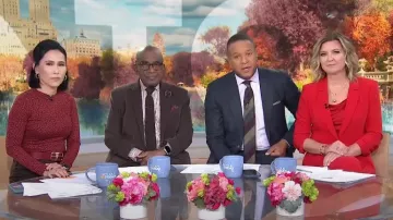 Cinq a Sept Marta Silk Cami en rojo lucido por Christine Romans como se ve en Today el 10 de octubre de 2024