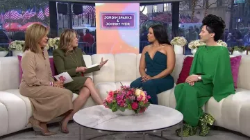 Combinaison Nadine Merabi Vanessa Teal portée par Jordin Sparks comme on le voit dans Today with Hoda & Jenna le 10 octobre 2024