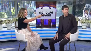 Gucci GG Marmont Ceinture fine réversible portée par Savannah Guthrie comme on le voit dans Today le 11 octobre 2024