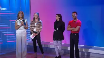 Maisie Wilen Perforated Leggings worn by Donna Farizan as seen in Today with Hoda & Jenna on  October 11, 2024