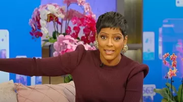 Mermaid-style Ribbed Jumper worn by Tamron Hall as seen in Tamron Hall Show on October 7, 2024