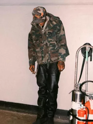 Chrome Hearts Black Leather Cross Patch Pants worn by A Boogie wit da Hoodie on the Instagram account @aboogievsartist