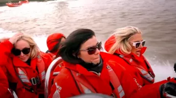 Versace Medusa Insignia Wayfarer Sunglasses worn by Gina Kirschenheiter as seen in The Real Housewives of Orange County (S18E14)