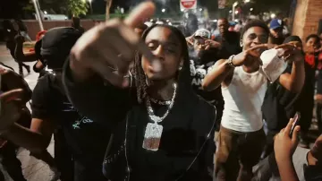 Chrome Hearts Black Collar Logo Pocket T Shirt worn by Polo G in VonOff1700- Dead N****s ft. Polo G and G Herbo (Official Video)