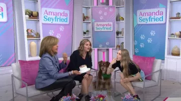 Stuart Weitzman Soho Loafer in Black worn by Amanda Seyfried as seen in Today with Hoda & Jenna on October 14, 2024