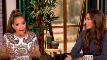 Etro Silk Inset Paisley Print Sweater worn by Sunny Hostin as seen in The View on October 14, 2024