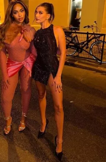 Ferragamo Eva Pump worn by Hailey Bieber on Jordyn Woods Instagram Post on September 28, 2023