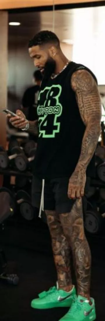 Nike Air Force 1 Low x Off White Lime Green Spark worn by Odell Beckham Jr. on the Instagram account @obj