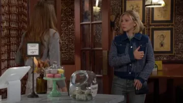 Simkhai Baylin Denim & Knit Jacket worn by  Lucy Romalotti (Lily Brooks O'Briant) as seen in The Young and the Restless on October 15, 2024