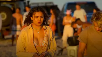 American Eagle Aerie Multicolor Terry Triangle Bikini Top worn by Kiara Carrera (Madison Bailey) as seen in Outer Banks (S04E04)