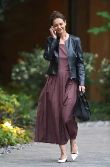 Franco Sarto Emma Pointed Toe Slingback Flat worn by Katie Holmes in New York City on October 2, 2024