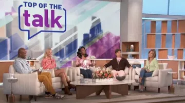 Veronica Beard Thora Mules worn by Natalie Morales as seen in The Talk on  October 11, 2024