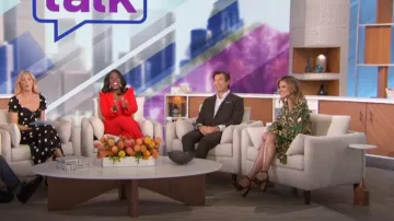 Alexandre Birman Pepitta 120 Brown Sandal worn by Natalie Morales as seen in The Talk on October 14, 2024