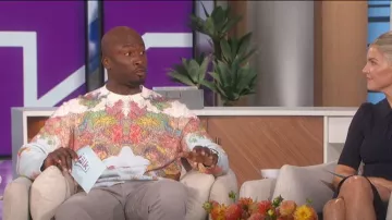 Burberry Burly Map Print Cotton Sweatshirt worn by Akbar Gbaja-Biamila as seen in The Talk on October 15, 2024