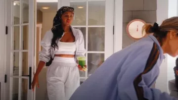 Alexander Wang Pantalon de détente gris pré-stylé porté par Ubah Hassan comme on le voit dans The Real Housewives of New York City (S15E03)