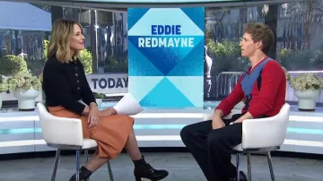 Bottines en cuir Gucci ornées d’un mors de cheval portées par Savannah Guthrie, comme on peut le voir dans Today le 16 octobre 2024