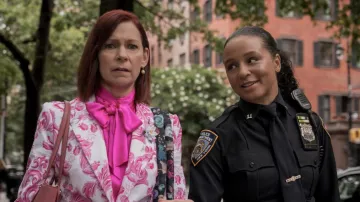 Wardrobe of Elsbeth TV series: Elsbeth Tascioni (Carrie Preston) wears Pink Floral Blazer in season 2, episode 1