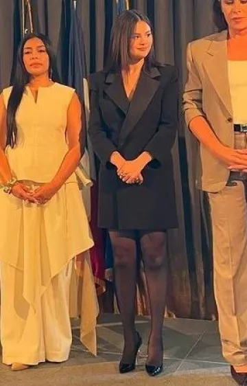 Wolford Individual 20 Tights worn by Selena Gomez on Edgar Ramirez's Instagram Post on October 4, 2024