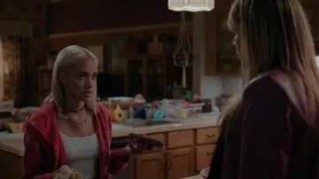 BDG Leah Waffle Knit Zip-Up Hoodie Sweatshirt worn by Ava (Amirah J) as seen in High Potential (S01E04)