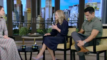 Chloe Belted Elbow-Length Crepe Midi Dress worn by Kelly Ripa as seen in LIVE with Kelly and Mark on October 9, 2024