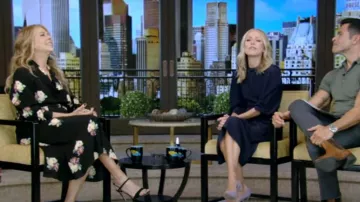 Prada Sable Dress worn by Rita Wilson as seen in LIVE with Kelly and Mark on  October 9, 2024