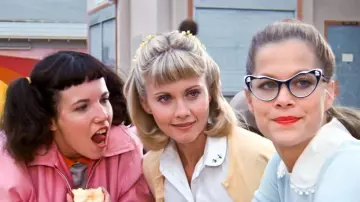 Wardrobe of Grease Movie: Patty Simcox (Susan Buckner) wears Black Red Vintage Cat Eye Glasses