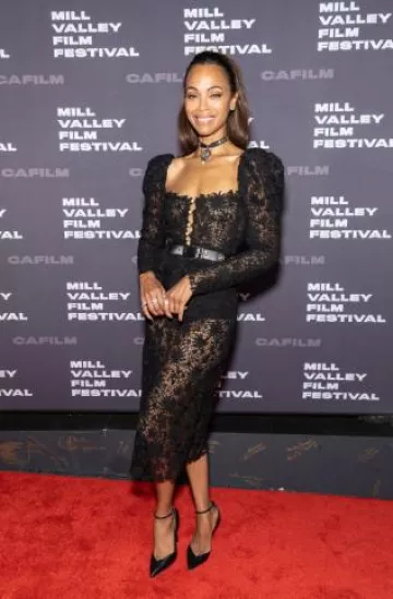 Alevi Camilla Pumps in Patent Leather worn by Zoe Saldana at Emilia Perez San Rafael Screening on October 5, 2024