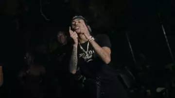 Prada Black Prada Milano Knit T Shirt worn by DD Osama in DD Osama - Ungrateful ft. Lil Crix