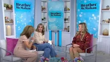 Cinq a Sept Alice Dress en Rhubarb Multi usado por Lauren Heather McMahon como se ve en Today with Hoda & Jenna el 18 de octubre de 2024