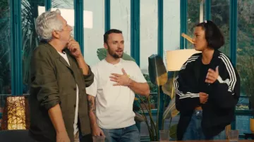 Adèle Exarchopoulos wears a wide black Adidas x Balenciaga jacket in the video WHO IS THE IMPOSTOR? (ft Alain Chabat & Adèle Exarchopoulos)