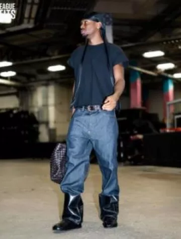 Cinturón de tres piezas Chrome Hearts Black Leather Talon usado por Shai Gilgeous-Alexander en la cuenta de Instagram @cavs