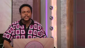 Boohoo Man Crochet Knit Short Sleeve Shirt worn by Jawn Murray as seen in Sherri on October 14, 2024