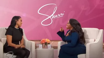 Nadine Merabi Simone Black Dress worn by Tamera Mowry as seen in Sherri on  October 17, 2024